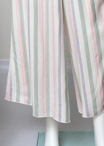 pastel stripe off shoulder jumpsuit