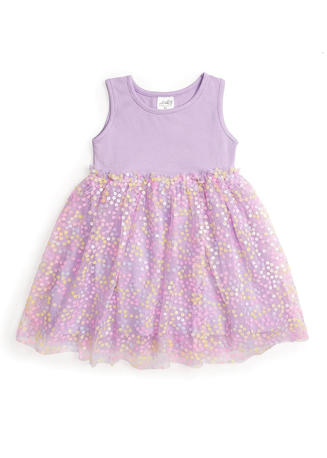girls lavender confetti tank dress