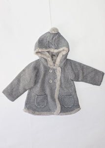 girls lined knit hoodie cardigan
