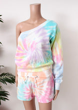 Load image into Gallery viewer, fleece swirl tie dye one shoulder top
