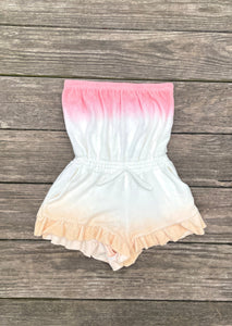 girls terry ombre tube romper