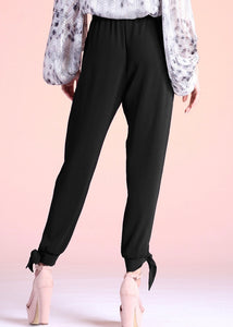 textured tie ankle pant