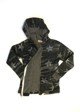 Load image into Gallery viewer, girls camo &amp; star zip hoodie
