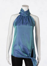 Load image into Gallery viewer, iridescent tie neck halter top
