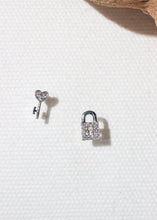 Load image into Gallery viewer, lock &amp; key stud earring
