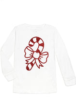 Load image into Gallery viewer, kids long sleeve tee candy cane

