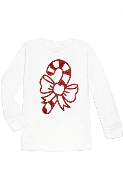 kids long sleeve tee candy cane