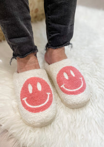 smiley fuzzy slipper