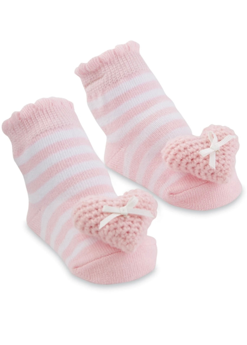 baby heart rattle toe socks