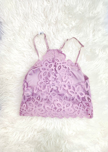 padded racer lace bralette
