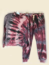Load image into Gallery viewer, girls tie dye hoodie - burgundy
