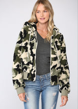 Load image into Gallery viewer, camo sherpa bomber jacket
