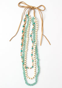 3 strand long bead necklace
