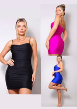 Load image into Gallery viewer, women cowl overlay bodycon dress
