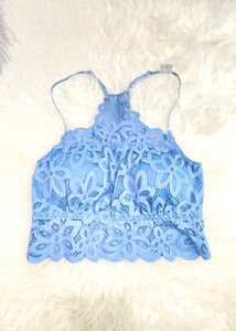 padded racer lace bralette