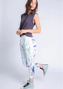 tie dye embroidered jogger