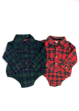 Load image into Gallery viewer, baby plaid onesie
