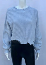 Load image into Gallery viewer, chunky distressed crew neck sweater
