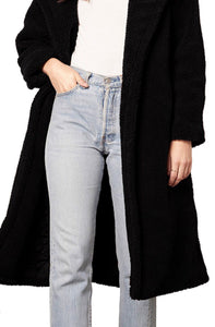 sherpa quilted long coat