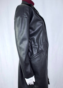 vegan leather anorak coat
