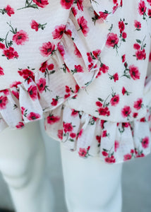 poppy floral wrap cami dress