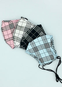 adjustable face covering - plaid