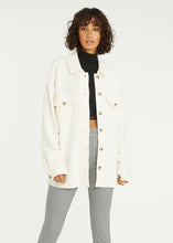 Load image into Gallery viewer, women&#39;s knit ivory shacket jacket
