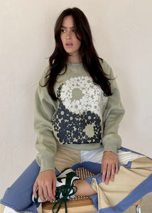 women ying yang floral sweatshirt