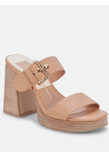 Load image into Gallery viewer, stacked heel leather sandal
