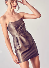 Load image into Gallery viewer, strapless metallic dress
