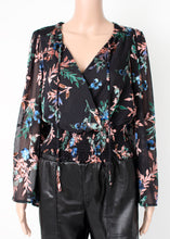 Load image into Gallery viewer, black floral blouse

