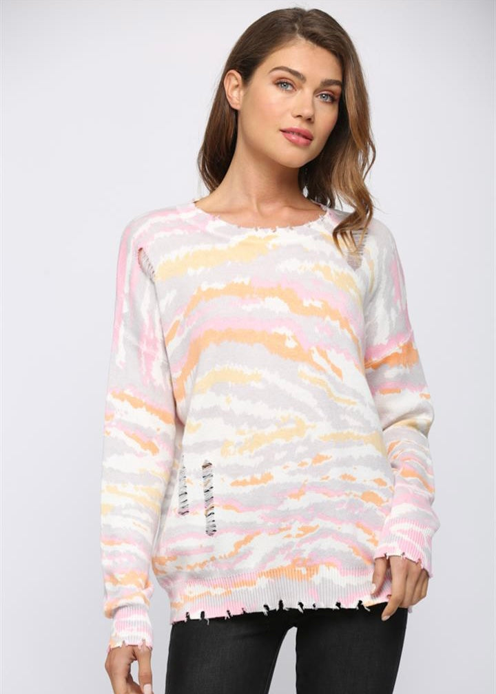 bright animal print sweater