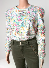 Load image into Gallery viewer, puff sleeve floral sweatshirt
