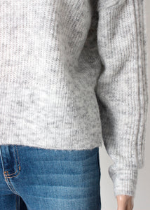 mock neck textured sweater