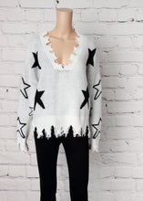 Load image into Gallery viewer, v nk distressed sweater - stars
