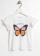 Load image into Gallery viewer, ruffle sleeve butterfly tee-girls
