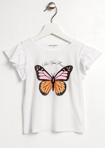 ruffle sleeve butterfly tee-girls