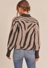 Load image into Gallery viewer, mock neck zebraprint sweater
