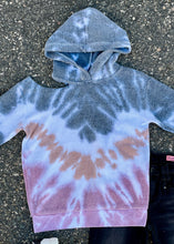 Load image into Gallery viewer, girls cold shoulder tie dye hoodie
