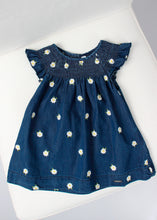 Load image into Gallery viewer, girls embroidered daisies denim dress 
