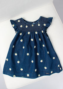 girls embroidered daisies denim dress 