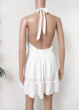 Load image into Gallery viewer, eyelet trim halter dress

