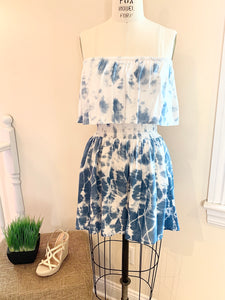 tie dye strapless dress