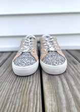 Load image into Gallery viewer, silver glitter low top sneaker
