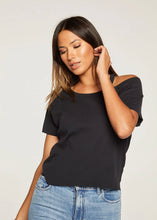 Load image into Gallery viewer, short sleeve cut out rib tee

