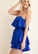 Load image into Gallery viewer, women ruffle tier cami romper
