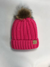 Load image into Gallery viewer, kids lined fur pom  beanie
