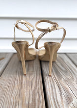 Load image into Gallery viewer, ankle strap metallic heel
