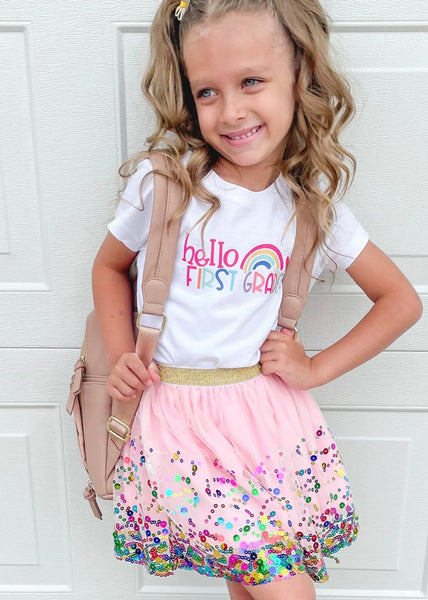 girls pink confetti tutu