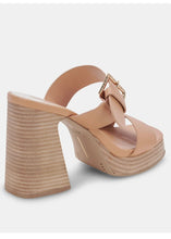 Load image into Gallery viewer, stacked heel leather sandal
